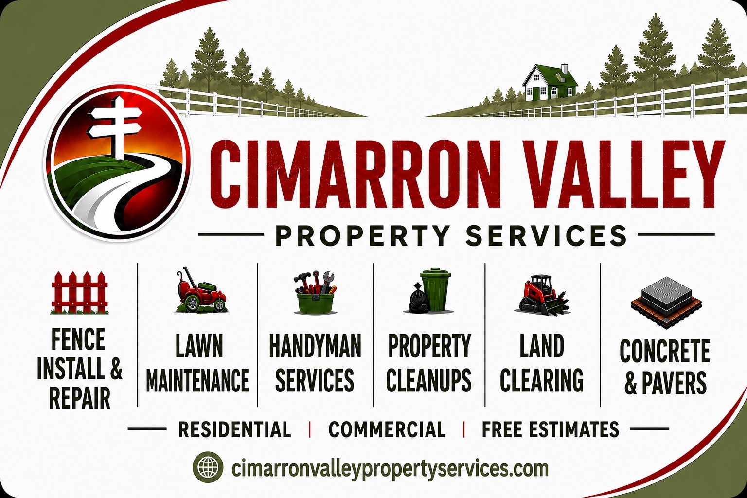 Cimarron Valley Property Services business card