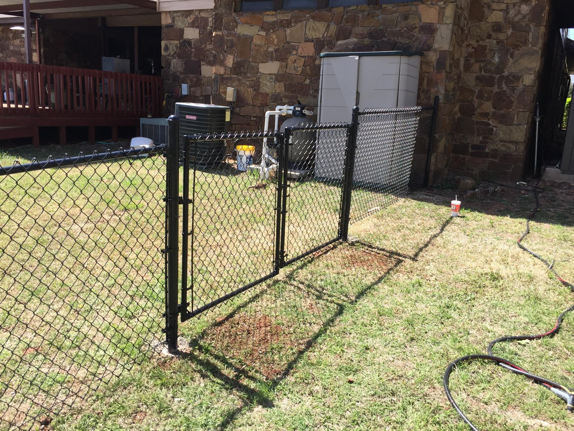 Black Chain Link Drive Gate