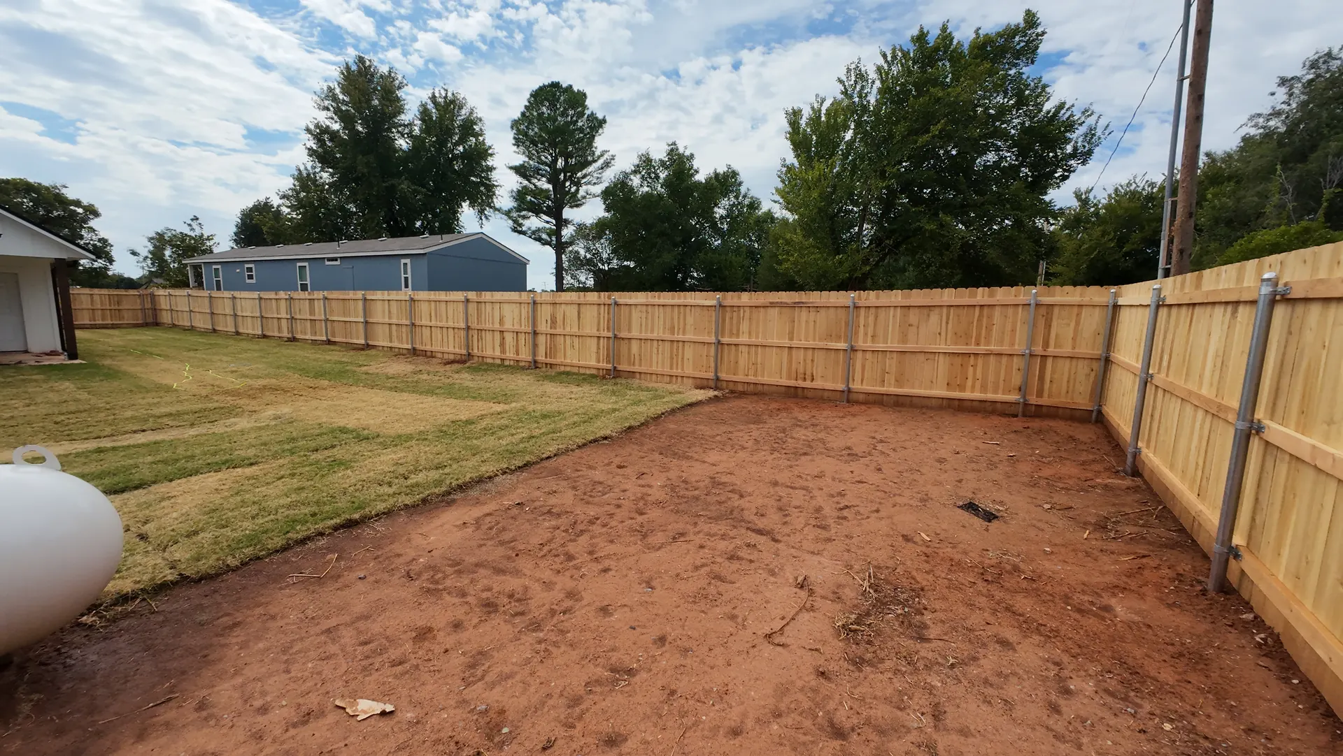 6' Cedar on Steel Posts
