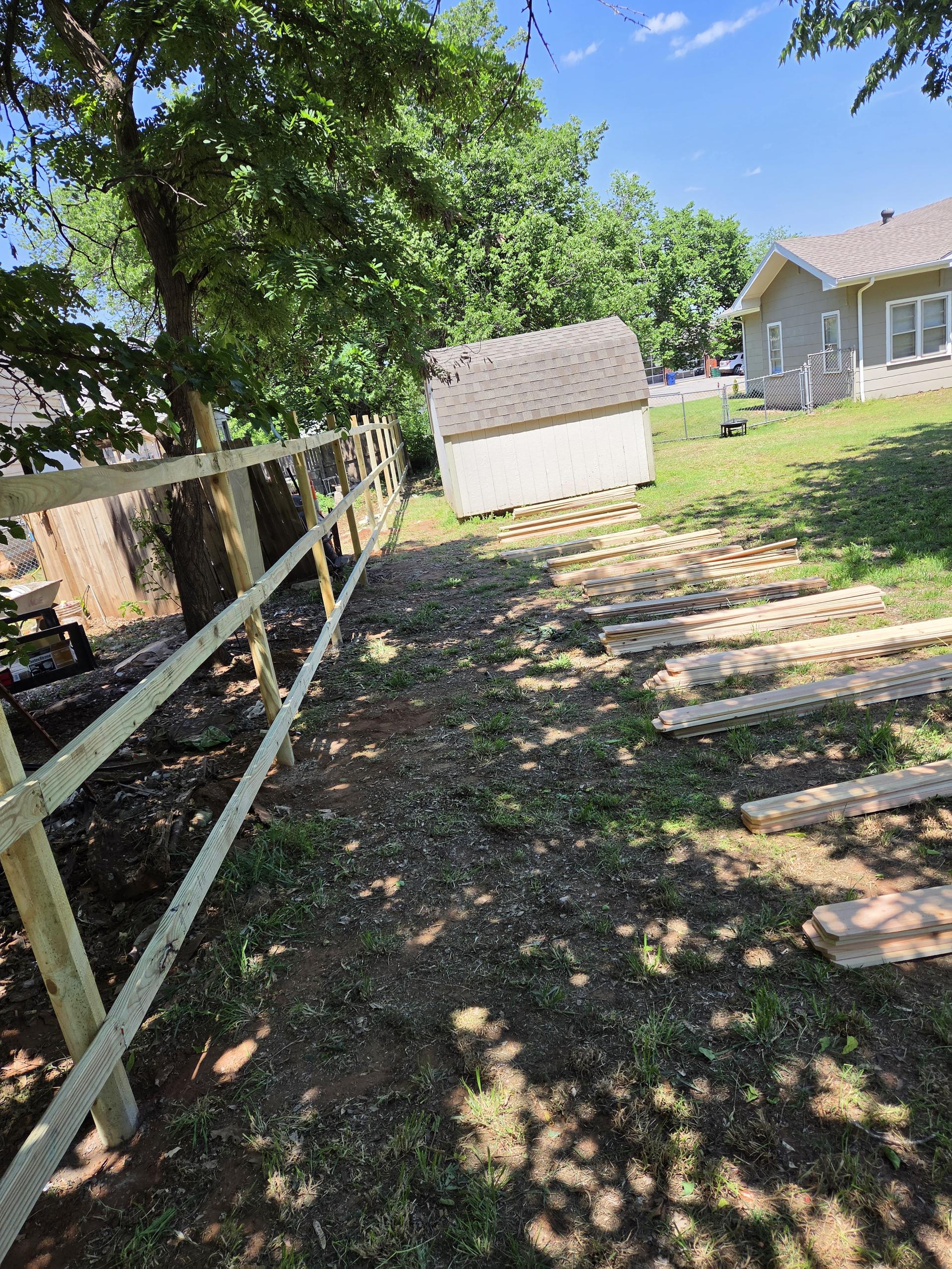 Cedar Fence in Progress
