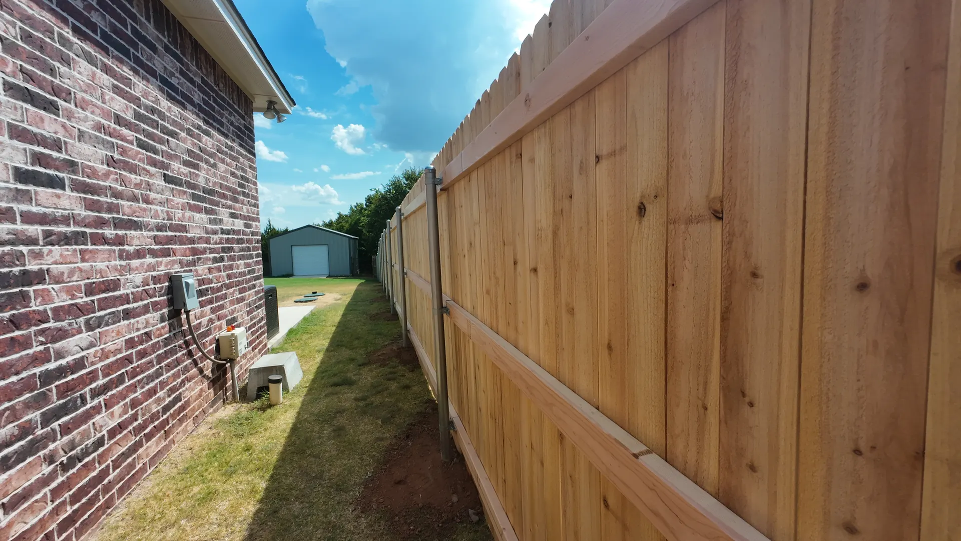 Cedar Privacy Fence on Steel Posts